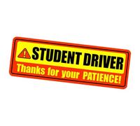 Student Driver Magnet & Bumper Sticker Set | Highly Reflective & Reusable Safety Signs | High-Visibility Student Training Decals | Weatherproof Warning Sign For New Drivers | Car & Window Compatible