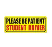 Student Driver Magnet - Reflective Material, Please Be Patient Student Driver, Safety Sign | Novice Drivers Sticker, 9 Inches High Visibility Car Decal, Magnetic Warning For New Drivers, Road Safety A