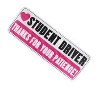 Student Driver Magnetic Sticker For Car - Reflective Driver Student Magnet For Car | Reusable Safety Warning Signs | Thank You For Your Patience