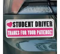 Student Driver Sign - High-Visibility Reflective New Drivers Sticker | Safety Warning Reusable Signs, Thanks For Your Patience For Teenage Driving