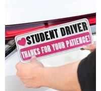 Student Driver Sign,Magnet Reflective Student Driver Safety Warning For Car | Thanks For Your Patience, Reusable Signs, New Vehicle