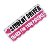 Student Driver Sign | Reflective Student Driver Magnet For Car - Safety Warning Reusable Signs, Thanks For Your Patience For Teenage Driving