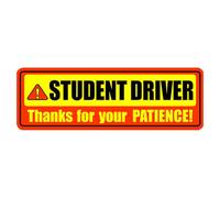 Student Driver Sticker Magnet - 24x8cm Car Magnetic Reflective Sign | Waterproof, UV Resistant, Reusable Safety Bumper Sticker For Cars, Motorcycles, Electric Vehicles | Road Safety Use