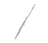 student flute 17 Open Hole Closed Hole Flute Wind Instrument White Copper E Key C Key E Key Silver Plated For Beginners (Color : Silver plated 17 closed hole plus E key)