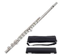 student flute Beginner's Flute Professional Playing Nickel-plated Silver-plated Copper C Key High-end Luggage (Color : 100)