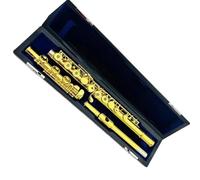 student flute Flute In C 17 Hole Open Key Gold Plated Carved Keys Woodwind Instrument With Box