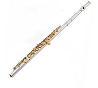 Student Flute Type Small Elbow The 16 Key Hole Openings C Flute Silver Body Gold Keys Instrument flute instrument