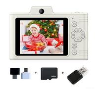 Student Friendly Retro Camera With 2.8 Inch Eye Protection Screen, 48MP Sensor, 2.5K Video Capture, 8X Zoom, Built-in Games And Music, Easy Photo Sharing Via For OTG(White 32G)