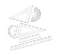 Student Geometry Drawing Tools Ruler Set with Protractor Triangle Multifunctional Set Math Accessories Academic Accessories