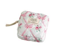 Student Girl Make Up Case Sweet Bow Photocard Storage Bag Portable Keychain Coin Bag Cute Mini Stuff Bags