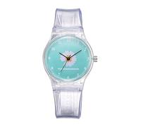 Student Girl Silicone Watch, Gierzijia Little Daisy Women Cute Cartoon Transparent Band Watch, Gift for Girlfriend and Daughter, Green, One Size