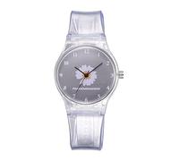 Student Girl Silicone Watch, Gierzijia Little Daisy Women Cute Cartoon Transparent Band Watch, Gift for Girlfriend and Daughter, Gray, One Size