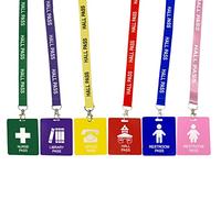 Student Hall Pass Lanyards with Unbreakable Card Passes School Classroom Passes Set for Teacher Parents (Hall Bathroom Office Library & Nurse),6 Pcs
