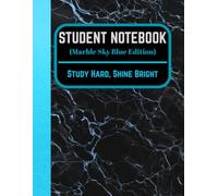 Student Notebook: Marble Sky Blue Edition|College Ruled Lined Notebook|8.5 x 11 Inch| 120 Pages| Index & Date Header for School, & College Interior