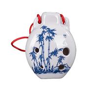 student ocarina Ocarina 6-hole SC High-pitched C-tune Blue And White Ocarina Mini Ocarina With Sheet Music (Color : 7)