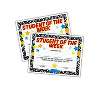 Student of The Week Award 40 Pack 8.5x11” Composition Notebook for Elementary Weekly Recognition Principal’s Certificate Superlatives Classroom