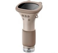 Student-Oriented Digital Microscope with 100X Zoom HD IPS Screen and Direct Image Capture Functionality for Science Lessons (Brown)