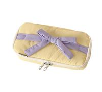 Student Pencil Bag Nice Bow Case Large Capacity Pen Bow Knot Bows Organizer Box for Organizing School Supplies, yellow