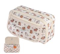 Student Pencil Case - Student Zip Capybara Pencil Bag, School Supplies Case, Pen Box Holder with Large Capacity, Flexible Design Storage Pens, Suitcase , khaki, see description, See