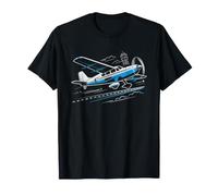 Student Pilot Aviation Heartbeat EKG Pulse Flying Art Flight T-Shirt