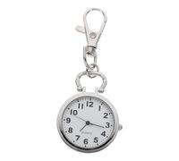 Student Pocket Watch with Big Screen and Key Buckle for Nursing Students | Silver Zinc Alloy, Easy Viewing and Carry, Tracks Iv Push Time for Elderly Use
