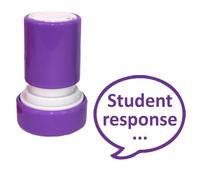 Student Response Teacher Stamp. Self-Inking, 22mm, Reinkable, Quality Star Stamper for Marking. Purple Ink
