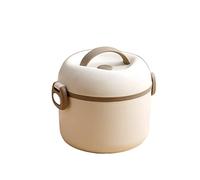 Student Round Lunch Box Microwave Oven Office Worker Food Grade Stainless Steel Hermetic Bento, Boxes(White)