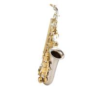 student saxophone Alto Eb Tone Saxophone Silver Plated Gold Key Sax Professional Musical Instrument With Mouthpiece Case Gloves (Color : Light yellow)