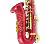 student saxophone Alto Saxophone Red Eb Gold Keys With Case Music Instrument