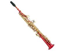 student saxophone B Flat Treble Saxophone Red Body Gold Key Split Tube Straight Tube Beginner Grade Examination Playing Instrument
