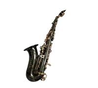student saxophone Black Nickel Gold Structure B-key Professional Bending High-pitched Saxophone Professional-grade Tone (Color : Leather Case)