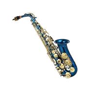 student saxophone Blue Brass Engraved Eb Alto Saxophone Buttons Wind Instrument With Case A Complete Set