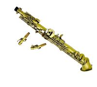 student saxophone Curved Treble Saxophone B Flat Antique Brass Professional Grade Musical Instrument (Color : Plum)
