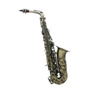 student saxophone Eb Alto Saxophone Professional Woodwind Instrument Black Nickel Sax One Set With Box (Color : Cyan Antique)