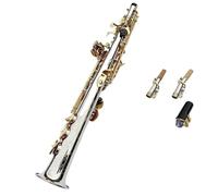 student saxophone Made In Japan Treble Saxophone Silver Plated Body Gold Lacquer Key Brass Straight Pipe B(b) Instrument With Case