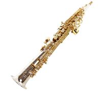 student saxophone One-piece Straight Tube B-flat Treble Saxophone Instrument Silver-plated Gold Keys Professional Grade