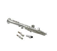 student saxophone Straight Pipe Treble Saxophone Brass Silver Plated B Flat Sax Playing Musical Instrument With Mouthpiece