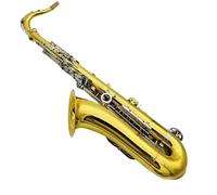 student saxophone Tenor Saxophone Bb Tune Brass Lacquer Gold Silver Key Professional Woodwind With Accessories (Color : Red Brown)