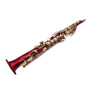 student saxophone Treble Saxophone B Flat Red Copper Lacquered Gold Sax Brass Keys Woodwind Instrument With Case Mouthpiece (Color : Light Grey)