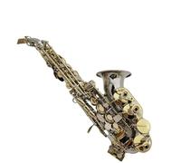 student saxophone Treble Saxophone Bb Silvering Brass Musical Instrument With Mouthpiece (Color : Dark Grey)