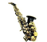 student saxophone Treble Saxophone Exquisite Carved Flower Black Nickel Gold Surface B Tone Sax Brass Instrument With Case
