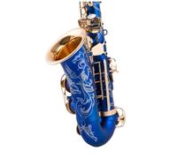 student saxophone Woodwind Instruments Alto Saxophone Eb E-flat Musical Instruments Brass Blue Saxophone With Case Blue And Red (Color : Blue)