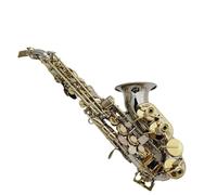 student saxophone Woodwind Instruments Treble Saxophone Bb Silvering Brass Musical Instrument With Mouthpiece (Color : Light yellow)