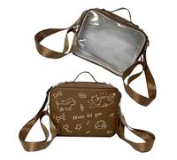 Student School Bag, Beautiful Cat Backpack, Clear Ita Backpack, Shoulder Bag, Preppy Styles, Shoulder Bag for Pin Display, Preppy Styles Crossbody for Women, brown