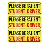 Student Sign for Car, Student Driver Magnet, 3 x Beginners, Beginners, Learning Car Sticker, Magnetic Removable Funny Clip, Reflective Window Student, Patient, Teen, Older