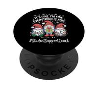 Student Support Coach Gnome Everything Is Fine Christmas PopSockets Adhesive PopGrip