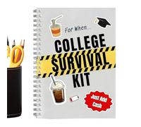 Student Survival Manual, Interactive College Guide with Storage Pockets, Practical Survival Cards for Learning, Study Tool Academic Accessory, for Youth Teens Boys Girls Dorm Classroom Daily Use