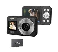 Student Travel Essential 4K 64MP Digital Camera With Double Screen 18X Zoom ABS Construction Easy To Use Double Screen Camera For Travel Photography