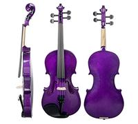 Student violin 4/4 Full Size Acoustic Violin Colored Basswood Fiddle Black Solidwood Fitted Violin With Carrying Case Brazilwood Bow Adult violin (Color : 03)