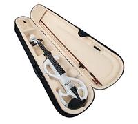 Student violin 4/4 Full Size Silent Electric Solid Wood Violin In Metallic White Hand-carved Fiddle Set Brazilwood Bow With Case Adult violin